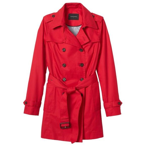 Banana Republic Red Trench Coat - Picture 3 of 14